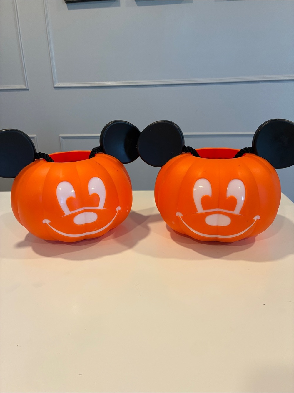 Disney Mickey Mouse Light Up Trick-or-Treat Pumpkin Buckets Set of 2